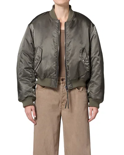 Agolde Frankie Reversible Bomber Jacket In Green
