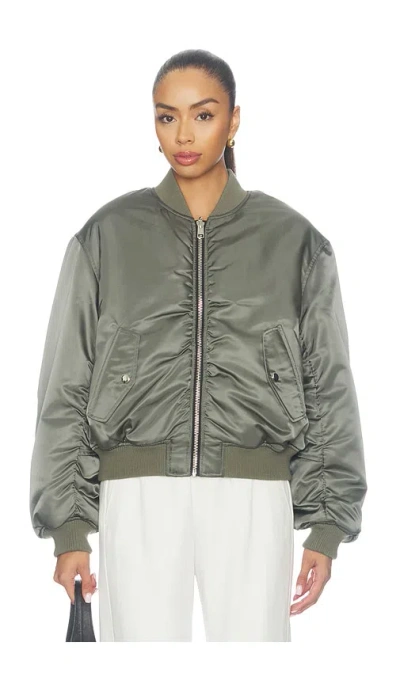 Agolde Frankie Reversible Bomber In Metallic