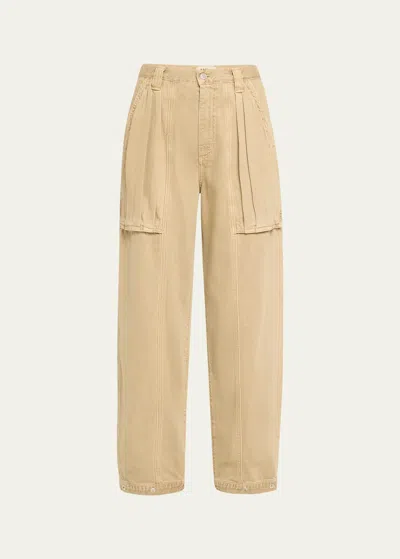 Agolde Fraser Twill Utility Pants In Root Beer Med