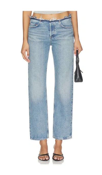 Agolde Fray Slim Crop In Animal Print
