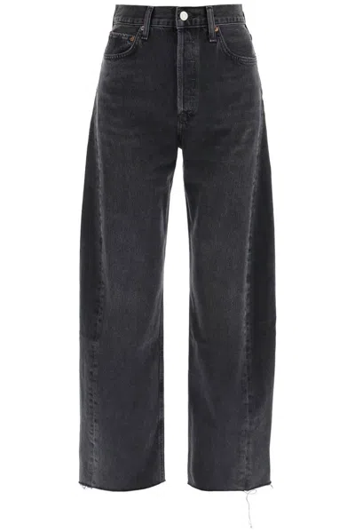 Agolde Cropped Wide-leg Jeans In Black