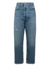 Agolde Frayed-hem Five-pocket Jeans In Blue