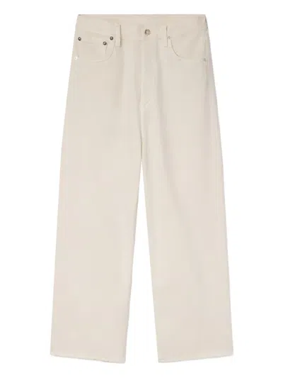 Agolde Frayed-hem Jeans In Neutral