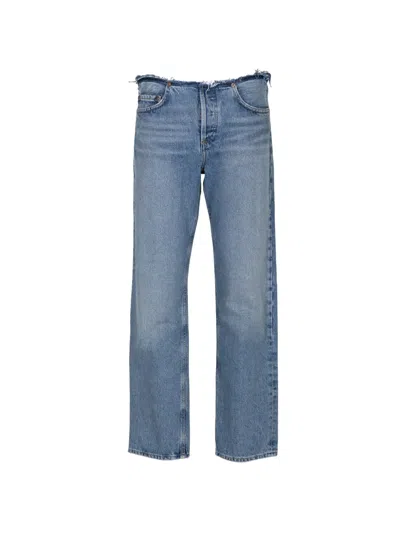 Agolde Frayed Jeans In Blue