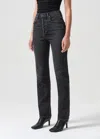 Agolde Freya High Rise Slim In Hush In Black