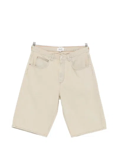 Agolde Fusion Denim Shorts In Neutral
