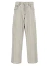 Agolde "blend" Wide Leg Denim Trousers With Pockets In Gray