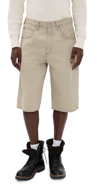 Agolde Fusion Skater Shorts Burnished Khaki In Neutral