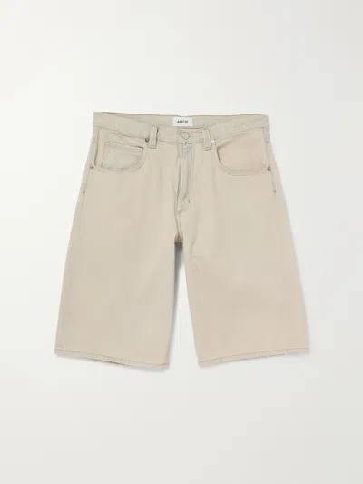 Agolde Fusion Slouchy Denim Skater Shorts In Neutral