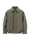 Agolde Grained-effect Bomber Jacket In Green