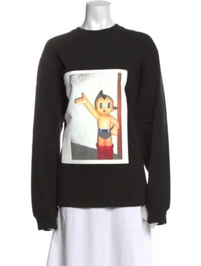 Pre-owned Agolde Graphic Print Crew Neck T-shirt In Black
