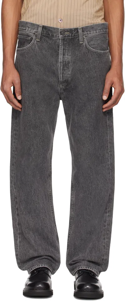 Agolde 90's Straight-leg Distressed Jeans In Gray