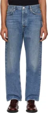 Agolde Mens Imagine 90's Jean Relaxed-fit Organic-denim Jeans In Blue