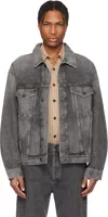 Agolde Man Denim Outerwear Black Size L Recycled Cotton In Fresh (washed Grey)