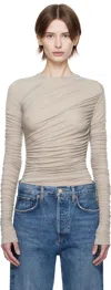 Agolde Gray Tania Twist T-shirt In Dolphin