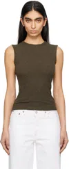 Agolde Khaki Bailey Tank Top In Lizrd (brnish/olv In