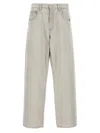 Agolde "blend" Wide Leg Denim Trousers With Pockets In Grey
