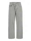 AGOLDE GREY JEANS WITH CRISS CROS DETAIL IN DENIM WOMAN