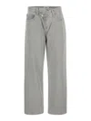 Agolde Criss Cross Wide High Rise Jeans In Grey