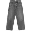 Agolde Grey Jeans With Low Waist And Wide Leg In Denim Woman In Grey