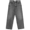Agolde Grey Jeans With Low Waist And Wide Leg In Denim Woman In Grey