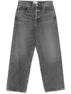 Agolde Grey Jeans With Low Waist And Wide Leg In Denim Woman In Grey