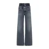 Agolde Elson Layered Straight-leg Jeans In Gray