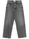 Agolde Grey Jeans With Low Waist And Wide Leg In Denim Woman In Grey