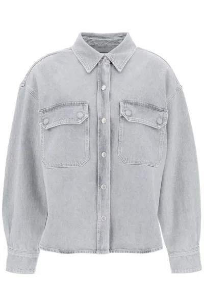 Agolde Gwen Denim Shirt For Women In Grey