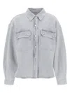 Agolde Gwen Slice Denim Shirt In Grey