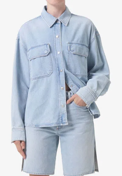 AGOLDE GWEN SLICE DENIM SHIRT