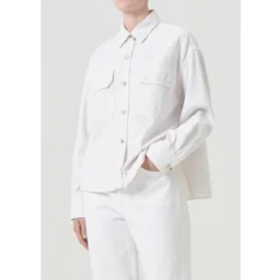 Agolde Gwen Slice Shirt In White