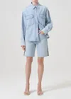 Agolde Gwen Slice Shirt In Tension In Blue
