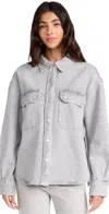 Agolde Gwen Slice Denim Shirt In Rain