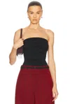 Agolde Gwyneth Strapless Jersey Bodysuit In Black