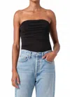 Agolde Gwyneth Strapless Jersey Bodysuit In Black