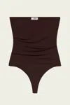 Agolde Gwyneth Bodysuit In Chocolate In Burgundy