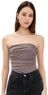 Agolde Gwyneth Bodysuit Taupe In Taupe