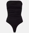 Agolde Gwyneth Ruched Open-back Bodysuit