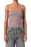 Agolde Gwyneth Strapless Bodysuit In Taupe (dark Sand)