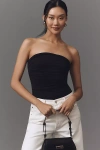 Agolde Gwyneth Strapless Jersey Bodysuit In Black