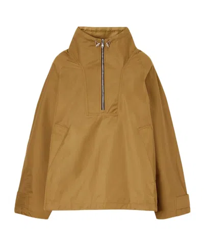 Agolde Half-zip High Neck Windproof Jacket In Brown