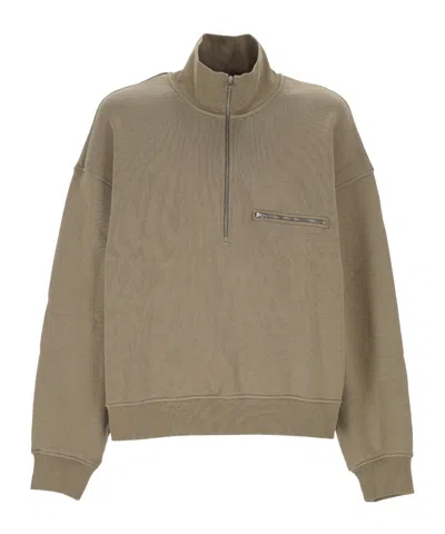 Agolde Halfzip Standcollar Sweatshirt In Brown