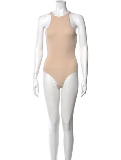 Pre-owned Agolde Halterneck Sleeveless Bodysuit W/ Tags In Neutral