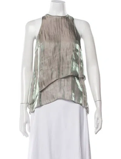 Pre-owned Agolde Halterneck Sleeveless Top In Green/metallic