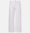 Agolde Harper Crop Mid-rise Wide-leg Jeans In White