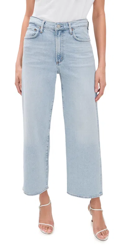 Agolde Harper Crop Relaxed Straight Jeans Flaunt In Blue