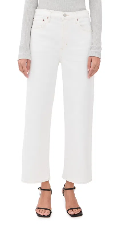 Agolde Harper Crop Relaxed Straight Jeans White Wash