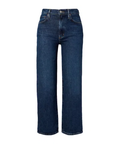Agolde Harper Crop Straight Jeans In Blue