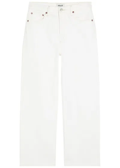 Agolde Harper Crop Straight-leg Jeans In White